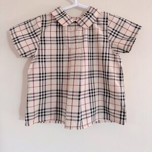 Burberry Baby Archive Beige Check Button-Back Blouse‎ 18M